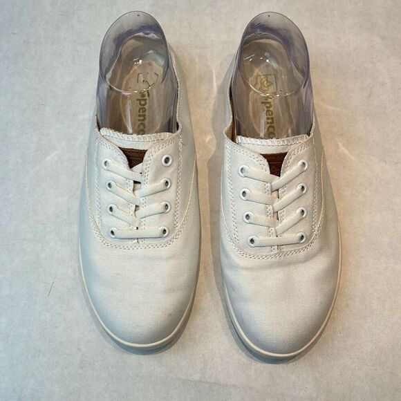 Spenco Orthotic White Canvas Slip On Sneakers Santa Rosa Mules Womens Sz 8.5 - Picture 2 of 10